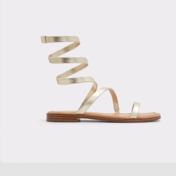 Aldo Metallic Gold Wrap Sandals - Picture 1 of 6